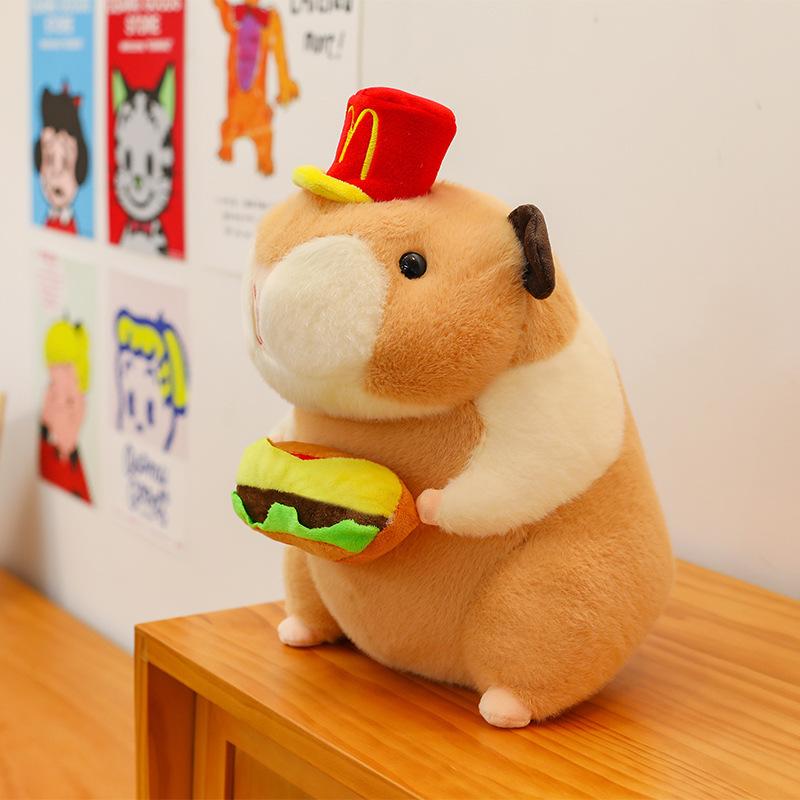 New Hamburg Guinea Pig Plush Toy Round Guinea Pig Doll Children's Accompanying Pillow Gift for Girls