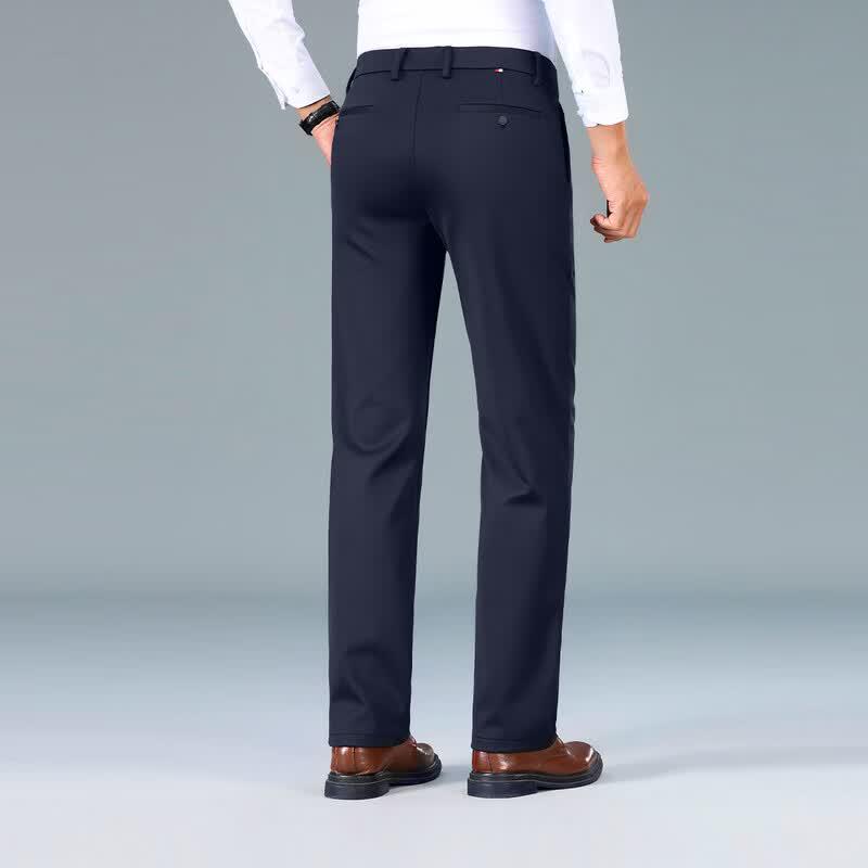 LangSha Men's Casual Anti-Wrinkle Straight-Leg Business Pants