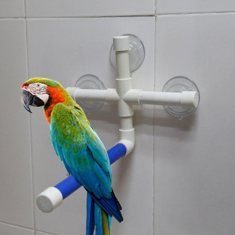 Paw Grinding Surface Suction Cup Perch Plastic Pipe Structure Parrot Shower Stand Shower Use
