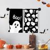 2pcs Halloween Dish Towel Spooky Boo Design Kitchen Towel Soft Absorbent Superfine Fibre Dish Cloth for Halloween Party Supplies