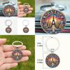 Paris Dusk Scene Keychain With Glass Alloy Pendant For Gift And Decor