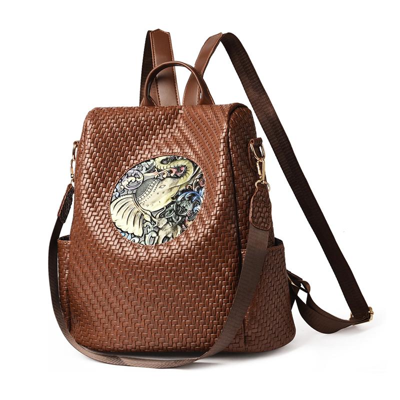 PU Backpack Women Anti-Theft Backpack Multi-Function Shoulder Bag