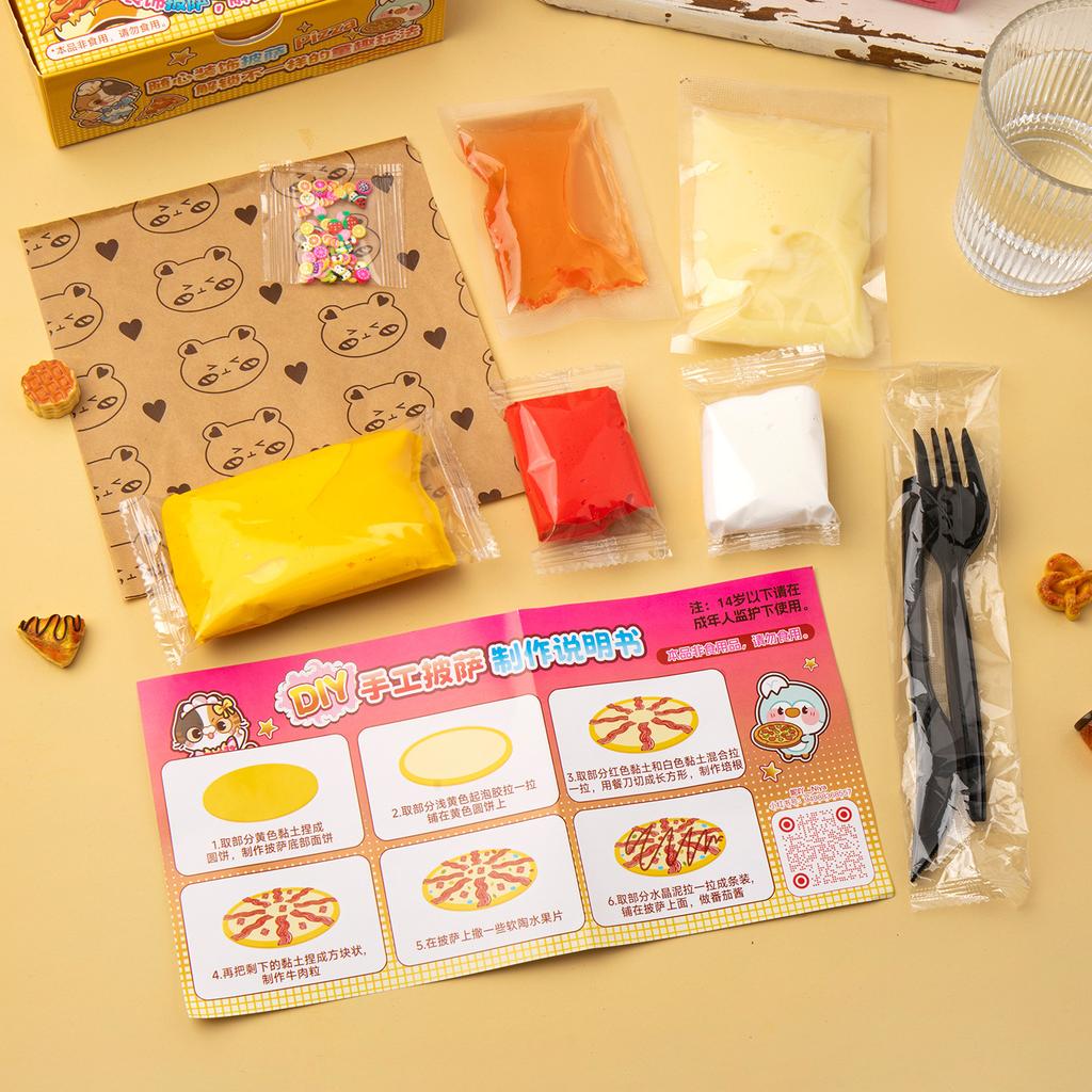 Handmade Stress Relief Pizza Clay Toy: DIY Educational Squeeze Fun
