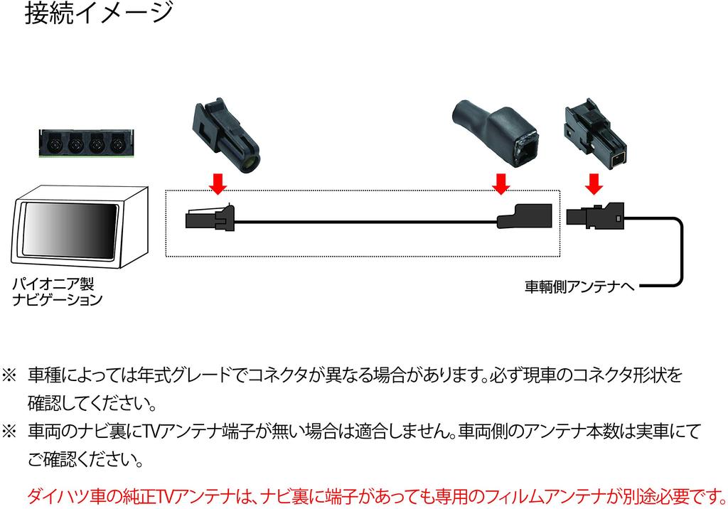 Street Genuine Digital Terrestrial Antenna Conversion Cable with Daihatsu and Pioneer Navigation [Compatible Suzuki] (for Systems) AH-67