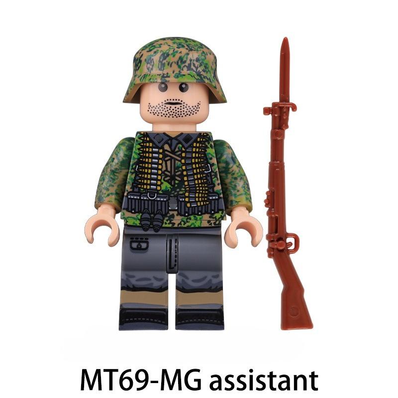 WW2 Army Camouflage Soldiers Building Blocks Military Engineer Officer Gunner Sniper Infantry Assistant Tool Bricks Toys