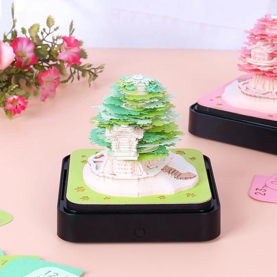 Time Piece Calendar - 2026 Desk Calendar With LED Light - 3D Paper