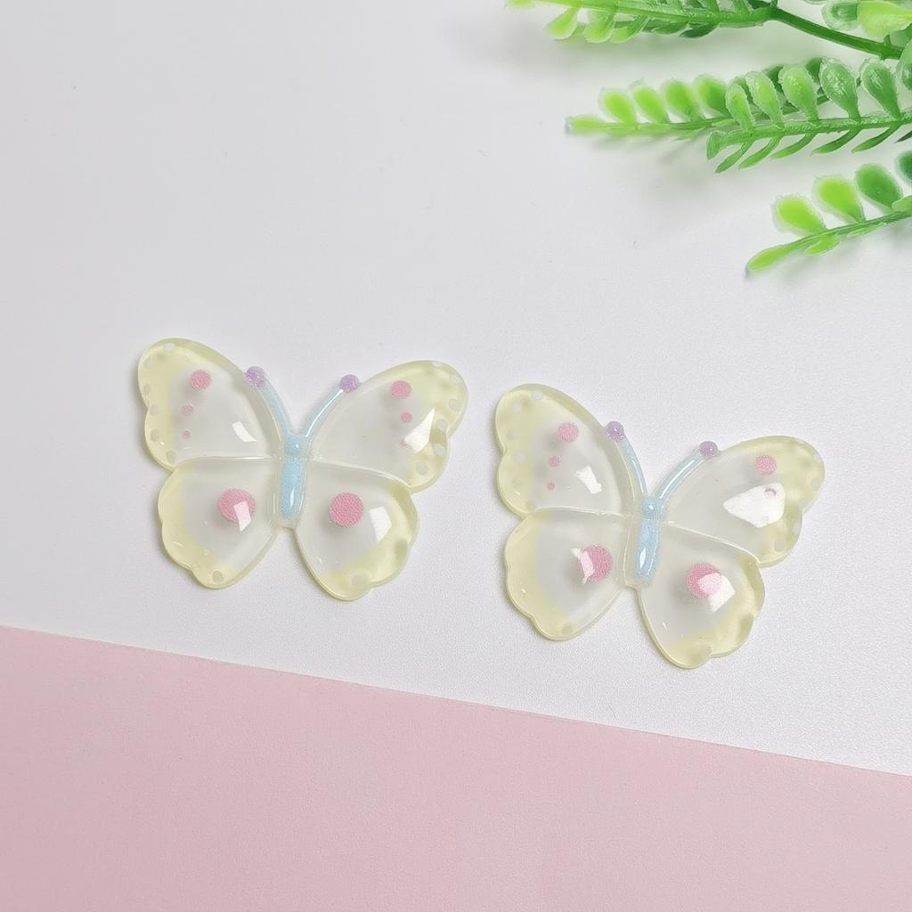100Pcs Kawaii Colorful Butterfly Resin Cabochon Flatbacks Children DIY Accessories Pencil Case Decor