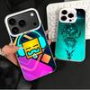 Capa de Celular Macia Geometry Dash Game para iPhone 15 16 17 Pro Max 17Air 16E 14 Plus 13 12 Mini Capa Traseira à Prova de Choque