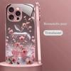 Cherry Blossom For Apple Pattern Pink Metal Paint Tempered Glass Case For iPhone 17 16 15 14 13 12 Pro Max Plus 16E 17Air Cover