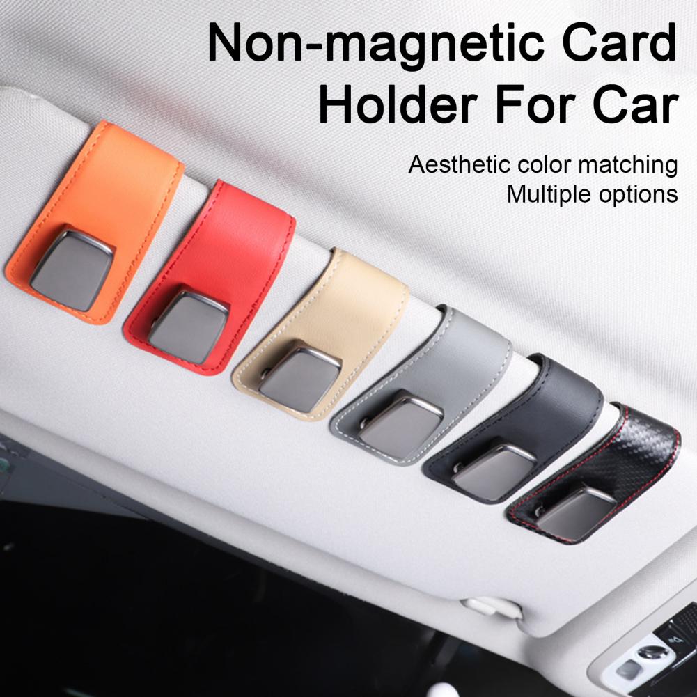 Magnetic Leather Eyeglass Hanger Clip Universal Car Sunglasses Holder Magnetic Eyeglass Hanger Clip For Cars Ticket Card Clip