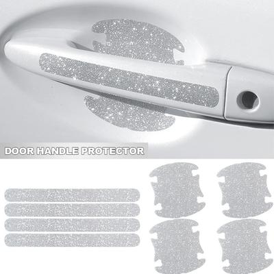 4x Autocollants Réflectifs Bling pour Poignée de Cuillère de Porte de Voiture Protection Anti-rayures Autocollants Décoratifs Strass Style de Porte Auto