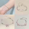 Elegant Flowers Bracelet For Women Y2K Sweet Girls Moon Cherry Blossom Bow Zircon Bracelets Luxury Designer Jewelry Gift