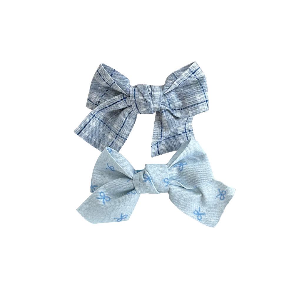 Children's Floral Bow Plaid Hair Clip