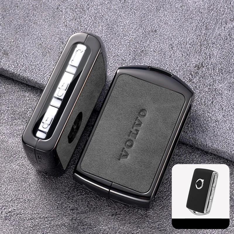 Zine Alloy Leather Car Remote Key Case Cover Bag Protection Shell For Volvo S60 S90 XC40 XC60 XC90 V60 V90 Polestar 1 Polestar 2 ZU2