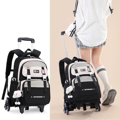 School Roller Backpack Large Capacity Trolley Backpack Student Trolley Bag ZRY5204