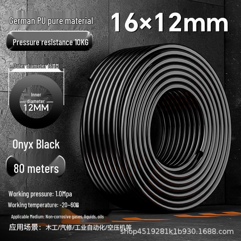 Zhuo Ji 8mm High-Pressure Transparent PU Air Hose for Air Compressors (Sizes: 4/6/10/12/14/16)