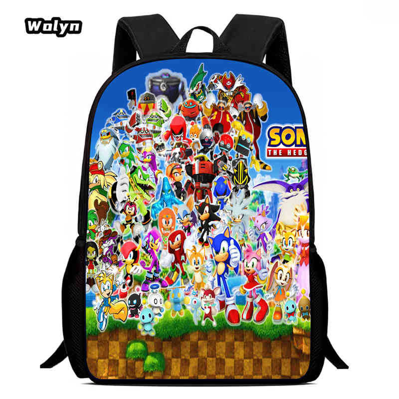 Sonic Schoolbag Large Capacity Multi-Function Spine Protection To Reduce The Burden Of Student Party Essential Comfortable Schoolbag