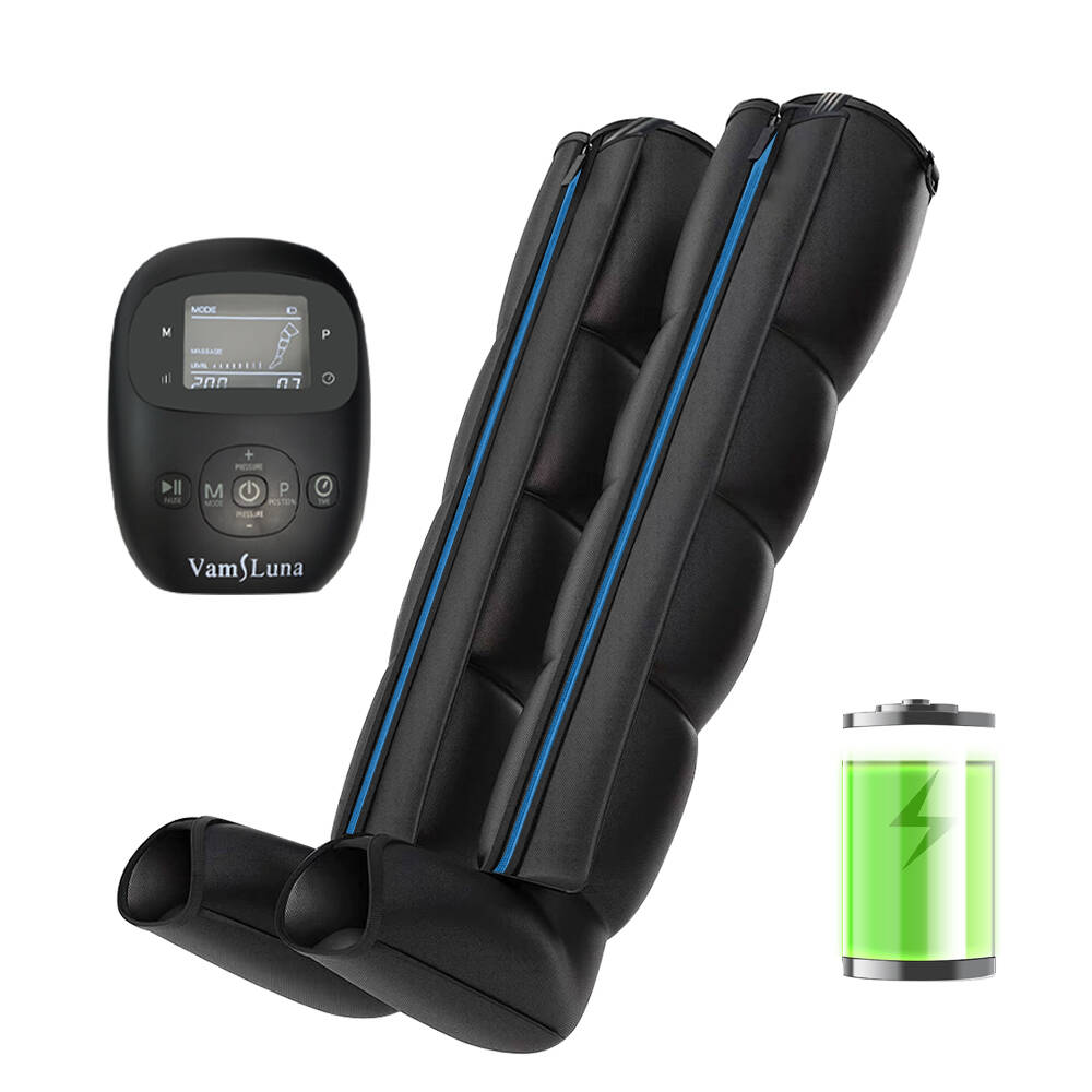 Wireless Air Compression Leg Massager with 6 Modes and 8 Intensities 360 Degree Full Leg Recovery Rechargeable 2000mAh Battery for Athletes