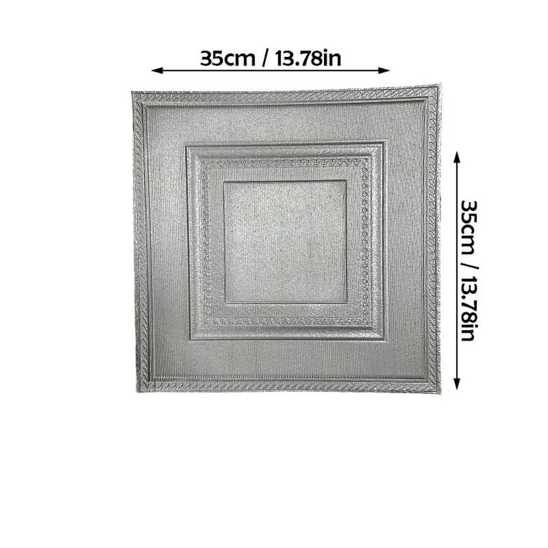 35cm*35cm Waterproof Wall Stickers 3D Sheet Paper Ceiling Wallpaper Sticker Peel and Stick Wallpaper Safe Collision Prevention