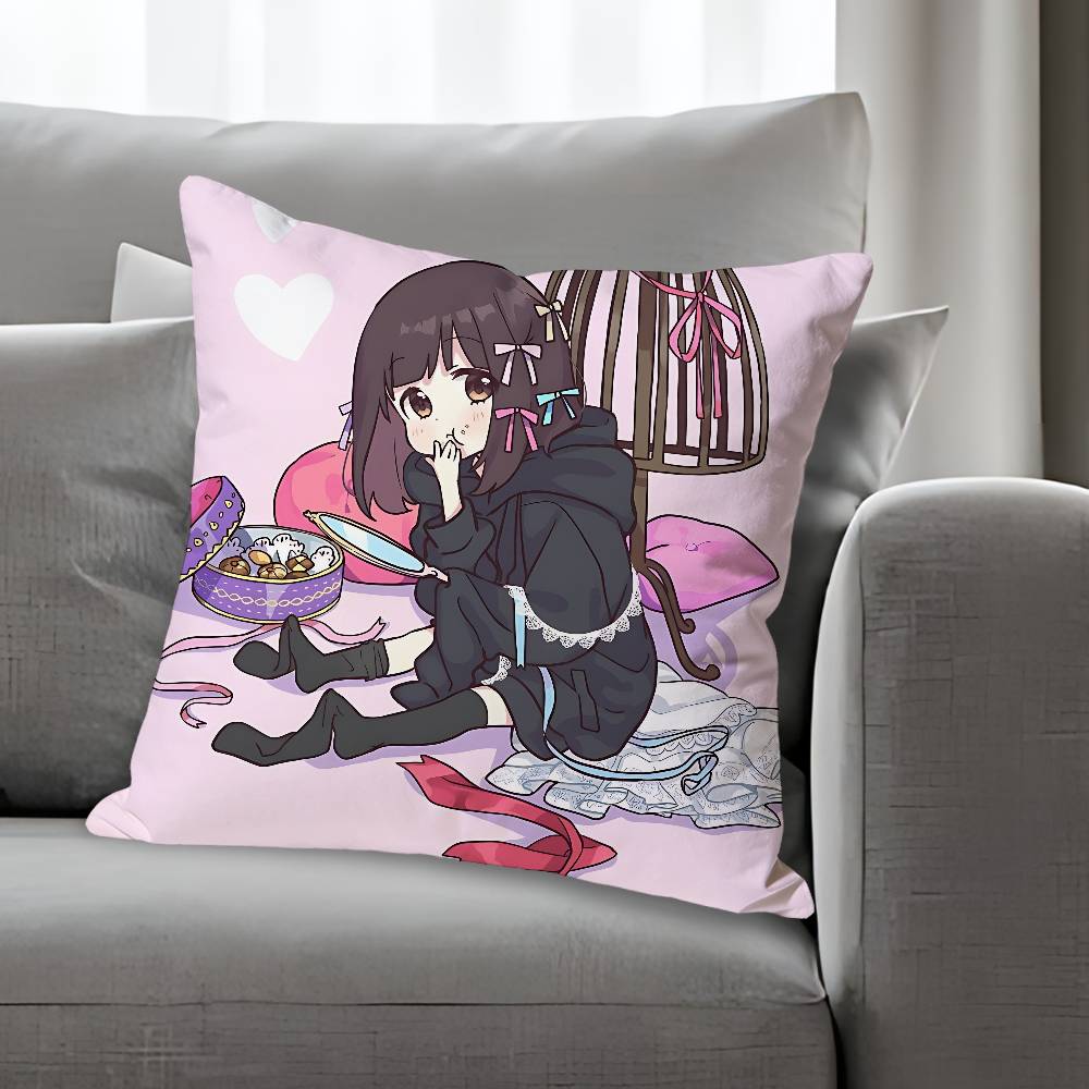 Cute MMenhera CChan Anime Celebrity Merchandise AllMatch Printed Pillow Case Sofa Car Office Room Decoration Protector