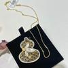 Retro Chinese Hollow Gourd Brooch: Gold-Plated Shell, Zircon, Pearl Pin, DIY Accessory