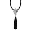 Contemporary Black Onyx Pearl Necklace With Exquisite Gemstone Inlays And Geometry