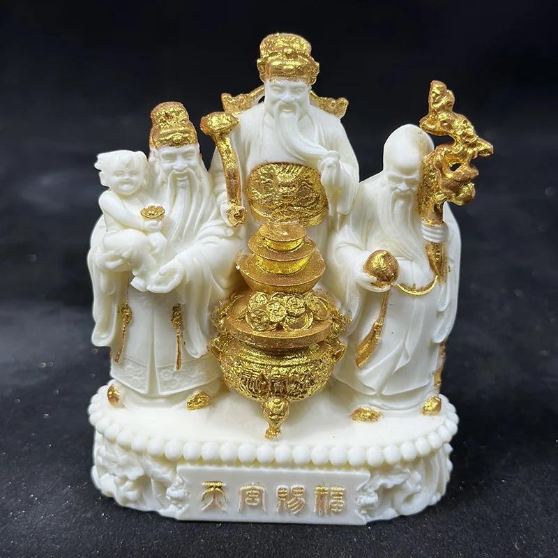 Fu Lu Shou sculptures and Figurines Chinese Mythological Figures Home Room Office Wealth Luck Feng Shui Decor Gift