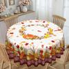 European Pastoral Table Cloth, Pumpkin + Maple Leaf Printing, Rectangular/Round/Multi-Specification Suitable Tablecloth
