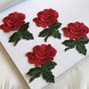 5pcs Embroidery Patches Red Small Rose Cloth Applique DIY Clothing Decoration Accessories