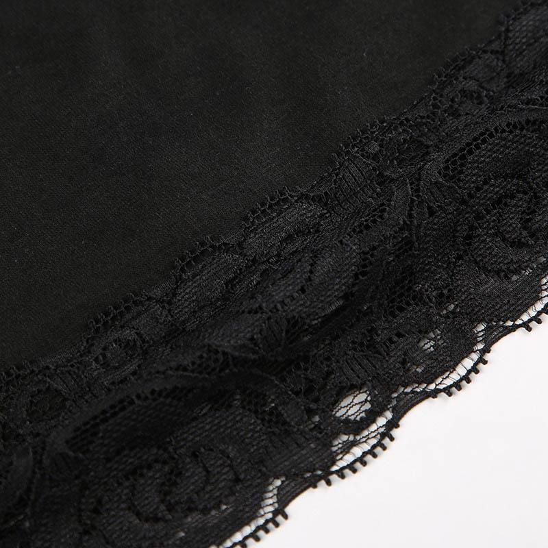 Tričko s grafikou z roku 2000 Vintage Fairy Grunge Ženy Podzimní Krajka Trim Dlouhý rukáv Tenký Sedí Topy Oblečení y2k Základní trička Harajuku