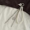 Star Rivet Pearl Beadeds Keychain Metal Peach Heart Key Ring Fashion Chain Bag Pendant  Decoration