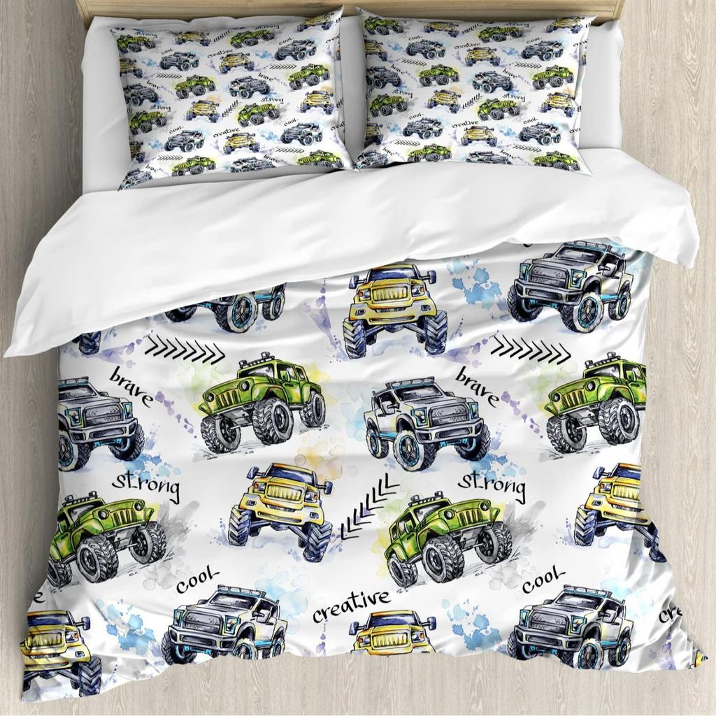 Coconut Palm Three-Piece Quilt Cover 3D Digital Printing Bedding Set Bed Cover