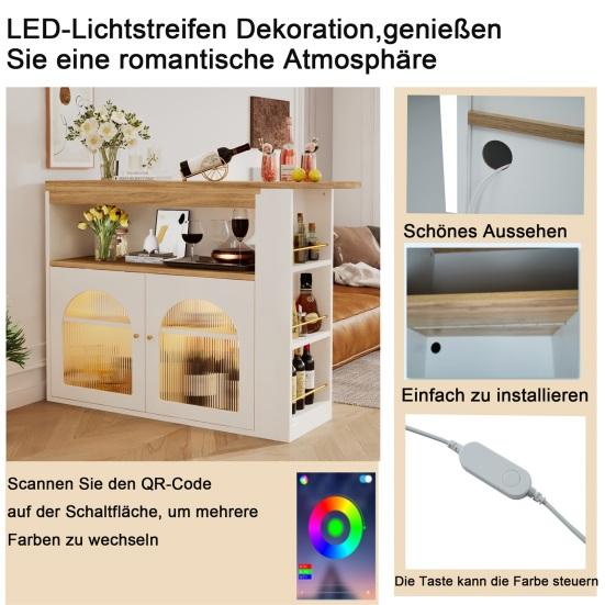 Standing Dining Table Spacious Desktop Coffee with 2 Doors Open Shelves Large Home Extendable Bare Capacity Strong Load-bearing Furniture Modern