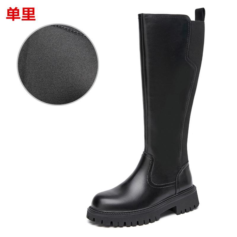 Autumn and winter new elastic thick leg high boots are sent on behalf of large tube circumference knight boots large size women's boots