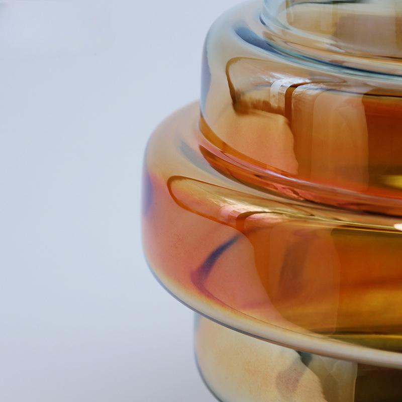 Glass Vase Gradient Color Clear Glass Bottles Flower Arrangement Accessories Hydroponics Terrarium Flower Vase Home Decoration