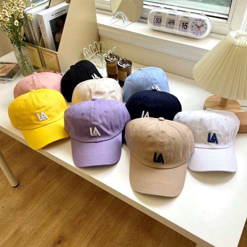 Spring and Autumn Peaked Cap Female Soft Top Versatile Face Small Letter Baseball Cap Male Adjustable Student Sun Hat Summer