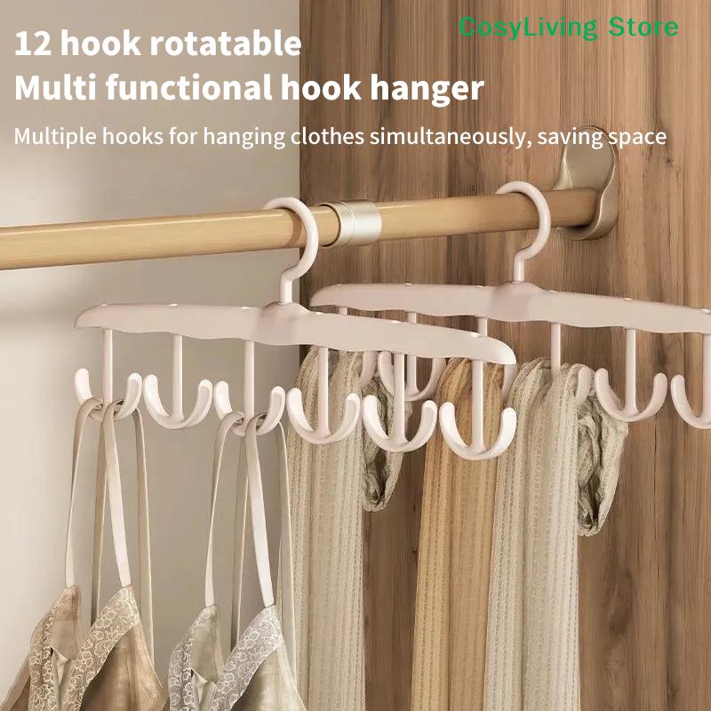 360° drehbare multifunktionale Hakenleiste für BHs für den Kleiderschrank für Tops, Hüte, Gürtel, Taschen Platzsparendes Westen-Aufbewahrungsregal