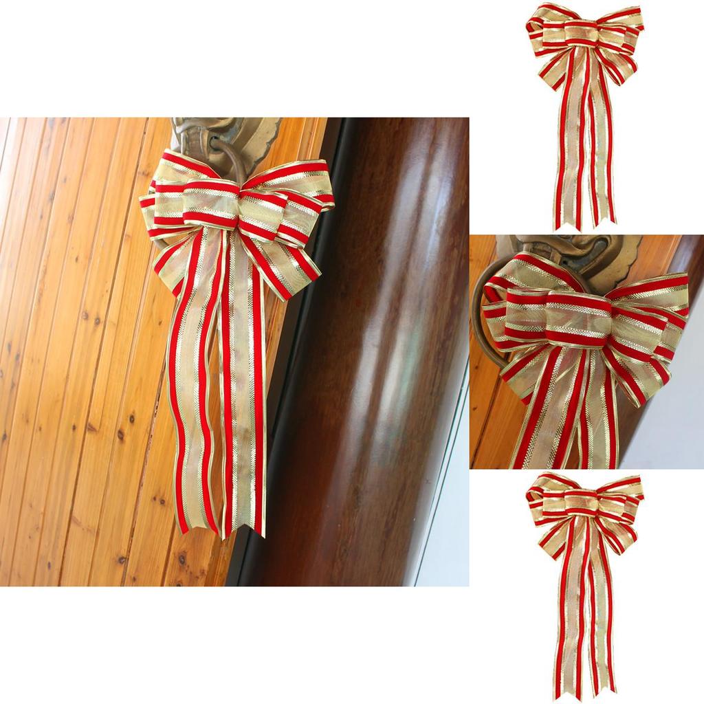 Große Gold-Rote Weihnachts-Schleifen-Dekoration Perfekt für Weihnachtsbaum-Dekorationen
