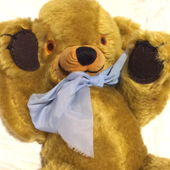 [USED] Vintage Merrythought Cheeky Teddy Bear Plush Toy, Gold Mohair