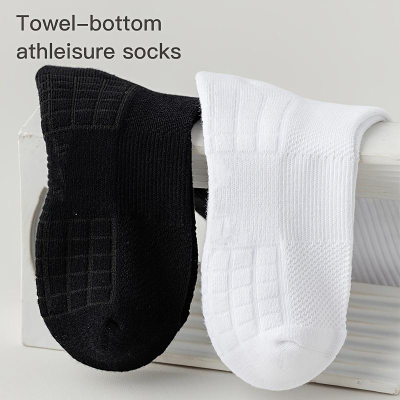5Pairs Sport Socks Thickened Bottom Sweat Absorb Breathable Cycling Running Socks Men Shock Proof Anti-Skid Basketball Socks