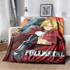 Fullmetal Alchemist Anime Throw Blanket, Edward & Alphonse Fire Print Soft Flannel Blanket, Sofa Bed Home Decor for Anime Lovers