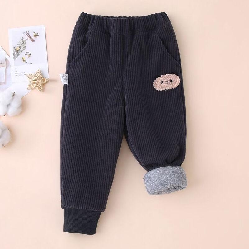 October Mommy Girls  Thick Warm Cotton Jogger Pants 130