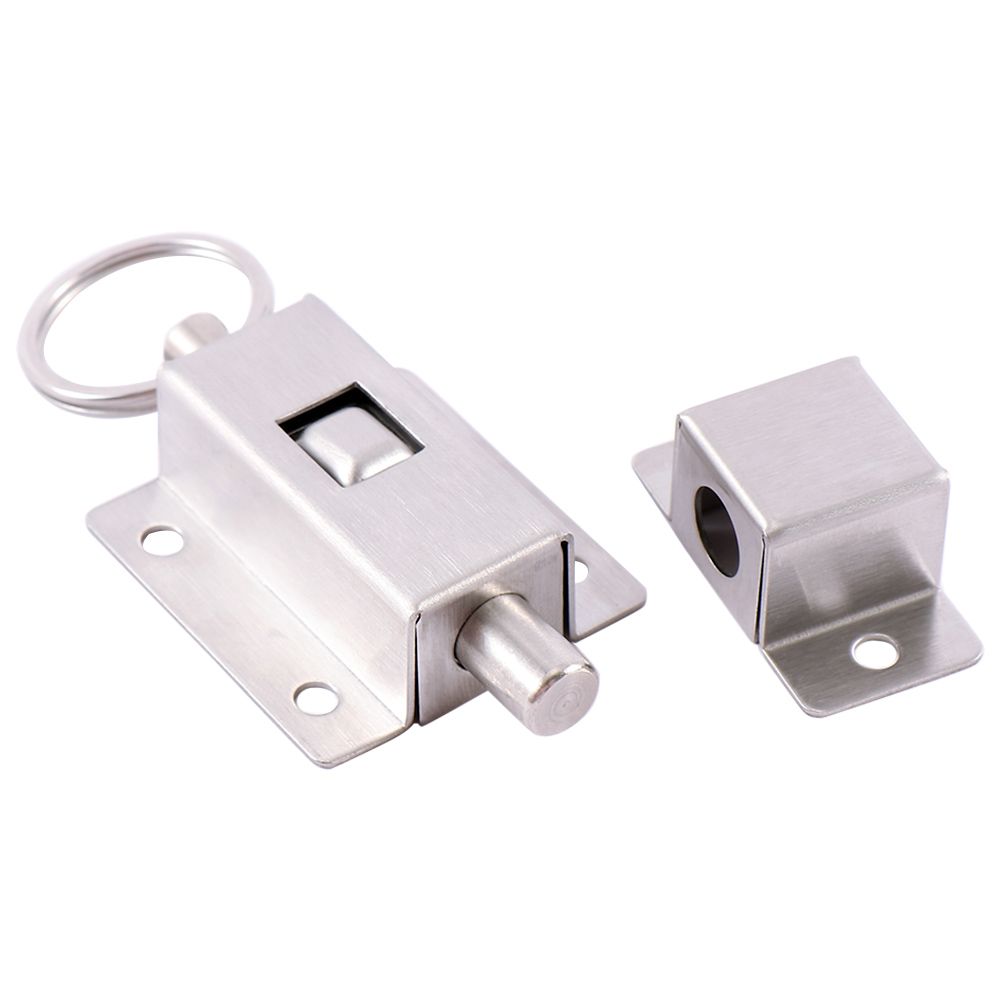 

Steel Durable Slide Lock Home Improvement with Button Door Bolts Barrel Bolt Lock Door Hardware срібний