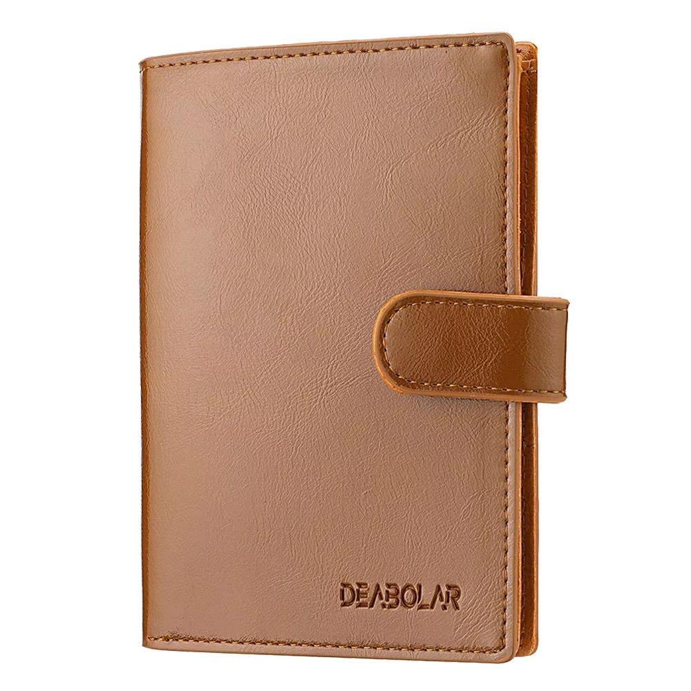 Stylish Leather Passport Bag Portable Multi-Function Business Card Bag ID Credit Card Bag Travel коричневый