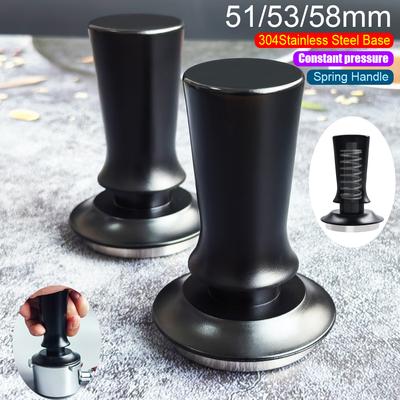 51/53/58mm Espresso Tamper, Spring 304 Stainless Steel Tampers, Barista Coffee Tamper with Calibrated For 51/54/58 Portafilter