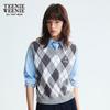 Teenie Weenie Women's Argyle V-Neck Knit Vest
