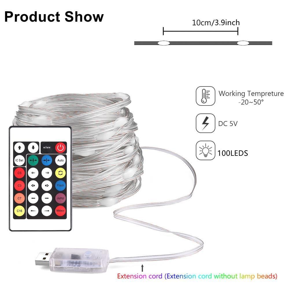LED String Light Smart Bluetooth App Control Garland Waterproof Outdoor Fairy Lights For Christmas Holiday Party Birthday Decor