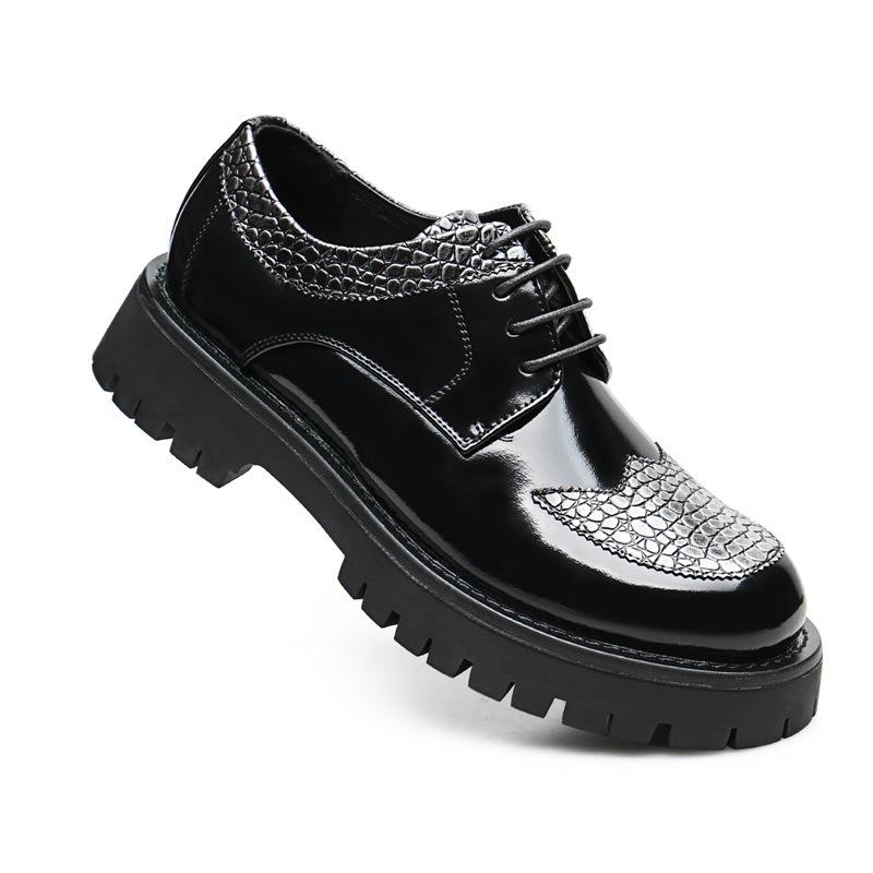 

[Обработка] Мужская повседневная кожаная обувь на шнуровке, европейская, американская внешняя торговля 2025 мужская обувь 45 серебряный