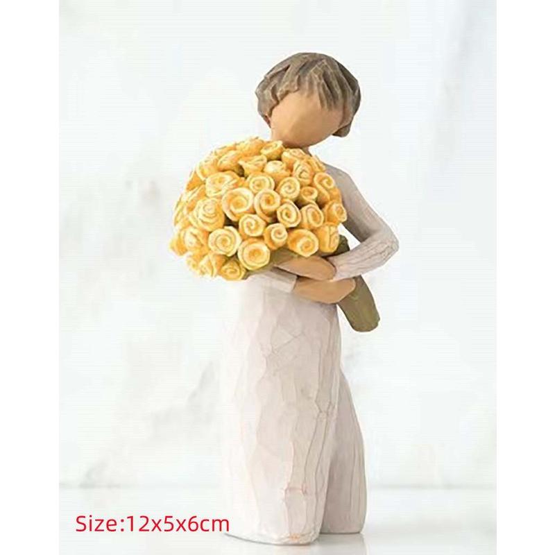 Handmade Imitation Wood Carving Resin Crafts Home Decoration Gift For Couples