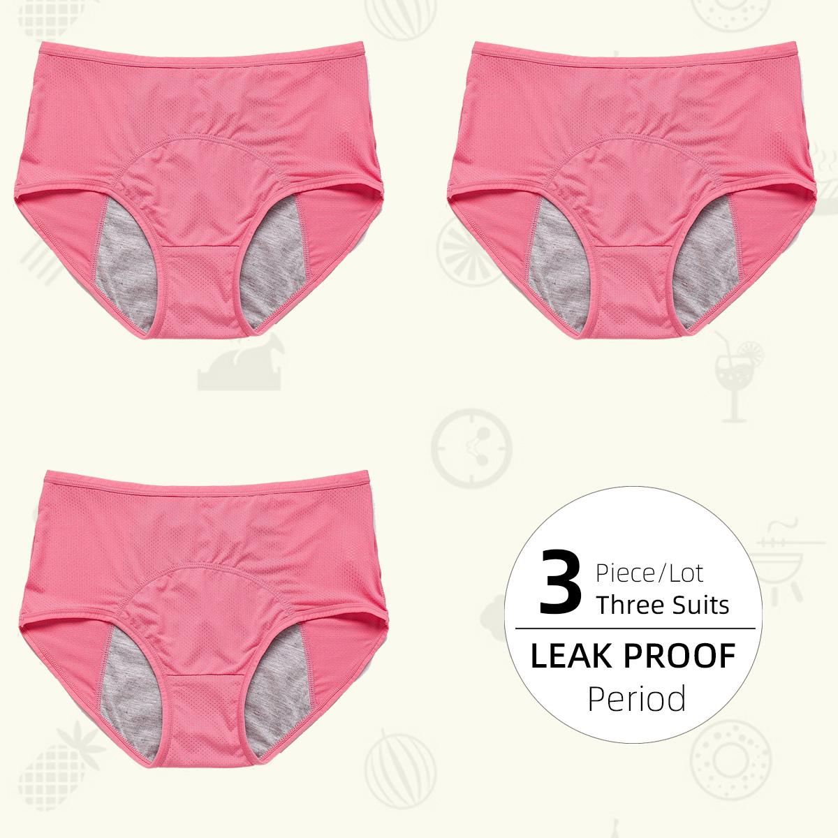 

3 шт./лот большого размера сетчатые дышащие трусы до и после менструации герметичные трусы со средней и высокой талией нижнее белье для женщин трусы L